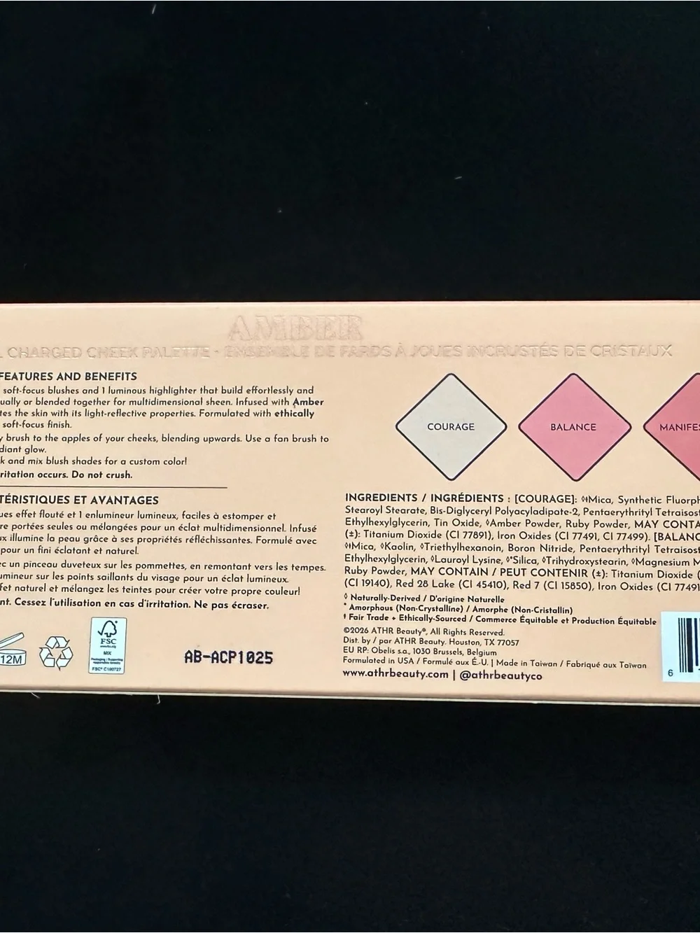 ATHR BEAUTY Crystal Charged Palette - Amber - Brand New